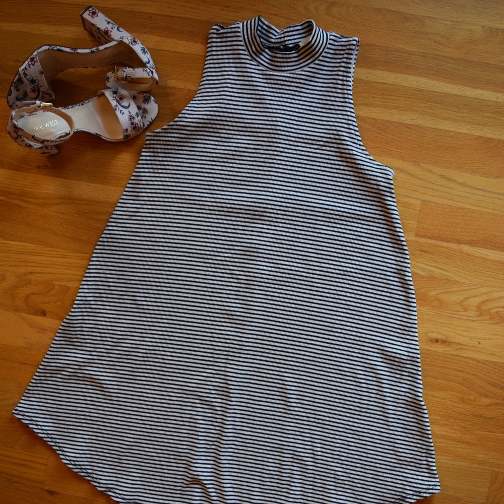 Mock Neck Baby Doll Dress